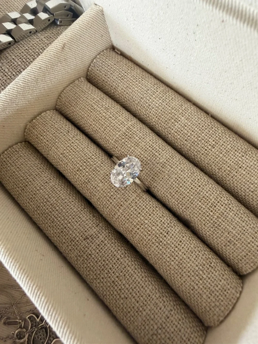 925 Sterling Silve 1-8CT Zircon ring 6